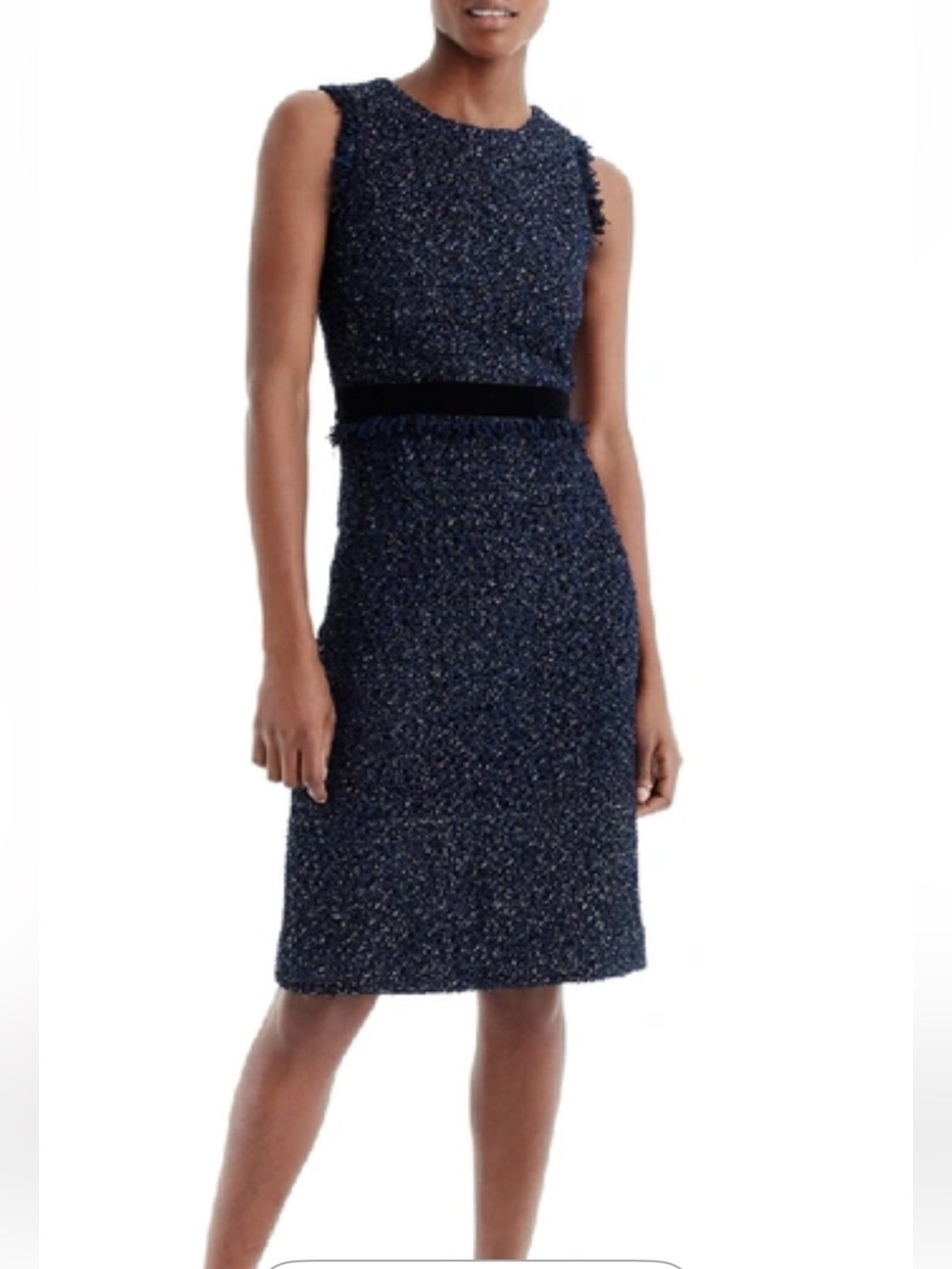 J. Crew Sparkle Tweed Dress in Midnight Blue- worn once. 178 retail